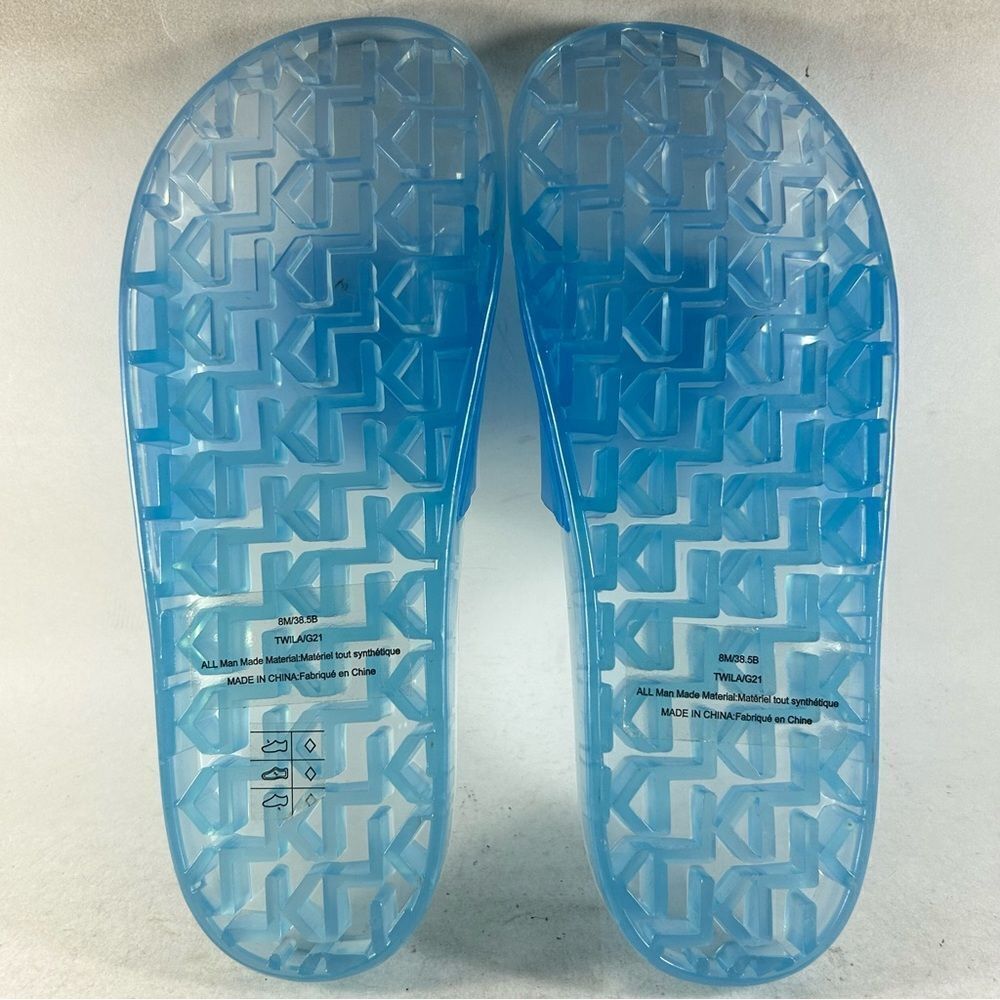 Karl Lagerfeld Paris Twila Women’s Logo Sandals Slides Blue Size‎ 8 M - Picture 7 of 8